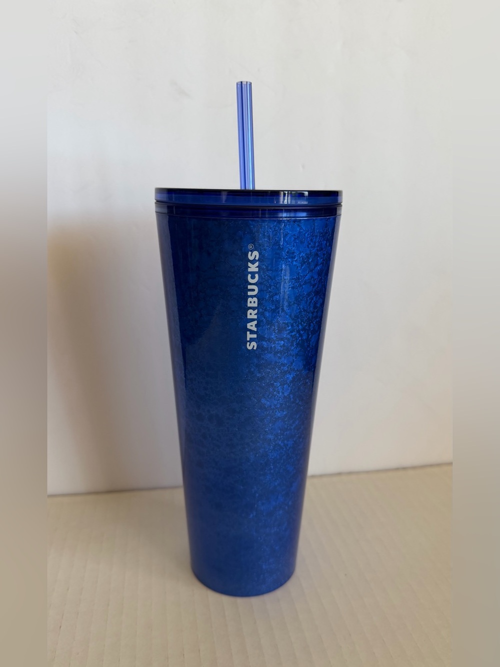 Starbucks Metallic Sapphire Blue Reusable Tumbler with Straw